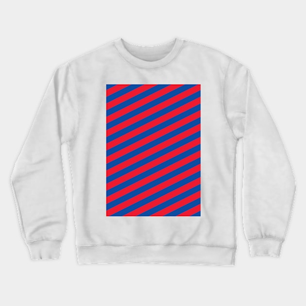 Crystal Palace Red and Blue Angled Stripes Crewneck Sweatshirt by Culture-Factory